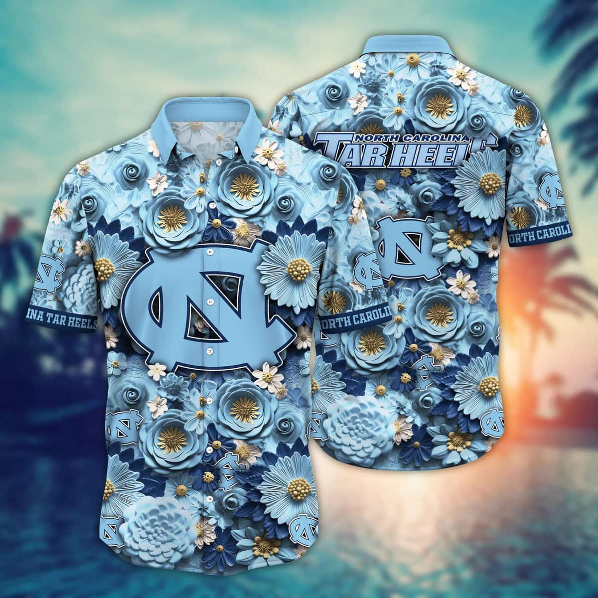 Floral Aloha NCAA North Carolina Tar Heels Hawaiian Shirt Best Beach Gift