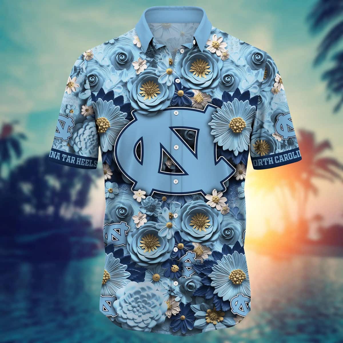 Floral Aloha NCAA North Carolina Tar Heels Hawaiian Shirt Best Beach Gift Floral Aloha NCAA North Carolina Tar Heels Hawaiian Shirt Best Beach Gift