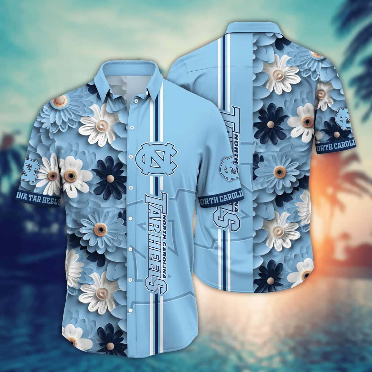NCAA North Carolina Tar Heels Hawaiian Shirt Gift For Beach Lovers NCAA North Carolina Tar Heels Hawaiian Shirt Gift For Beach Lovers