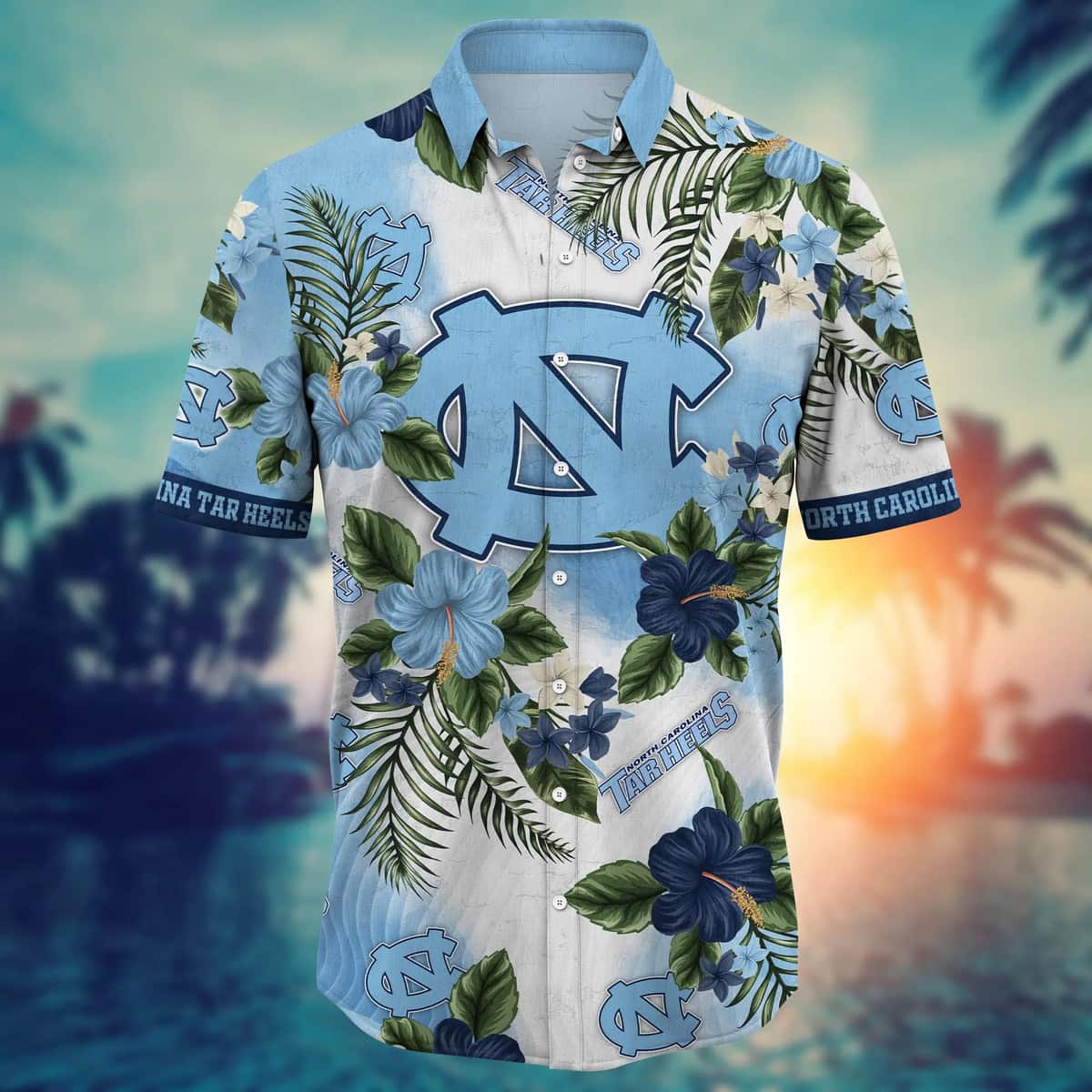 North Carolina Tar Heels NCAA Hawaiian Shirt Beach Gift For Friend North Carolina Tar Heels NCAA Hawaiian Shirt Beach Gift For Friend