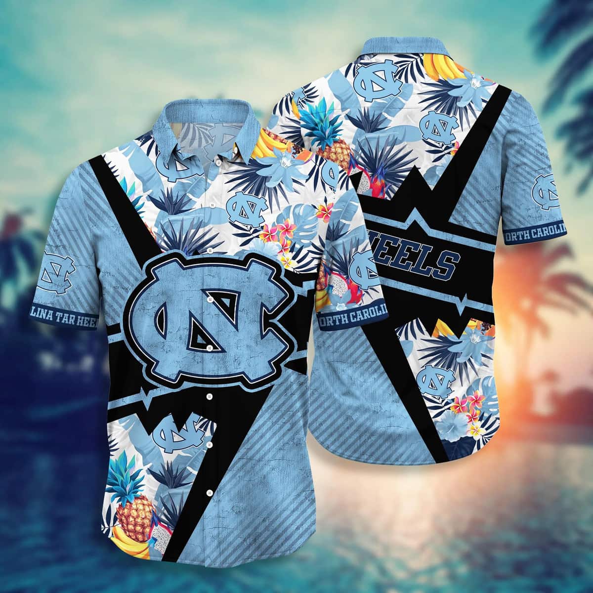 NCAA North Carolina Tar Heels Hawaiian Shirt Beach Gift For Husband NCAA North Carolina Tar Heels Hawaiian Shirt Beach Gift For Husband
