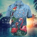 NCAA North Carolina Tar Heels Hawaiian Shirt Pink Flamingo And Palm Leaves