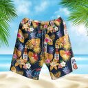 Black Aloha Miller Lite Beer Hawaiian Shirt Summer Flowers And Pineapples