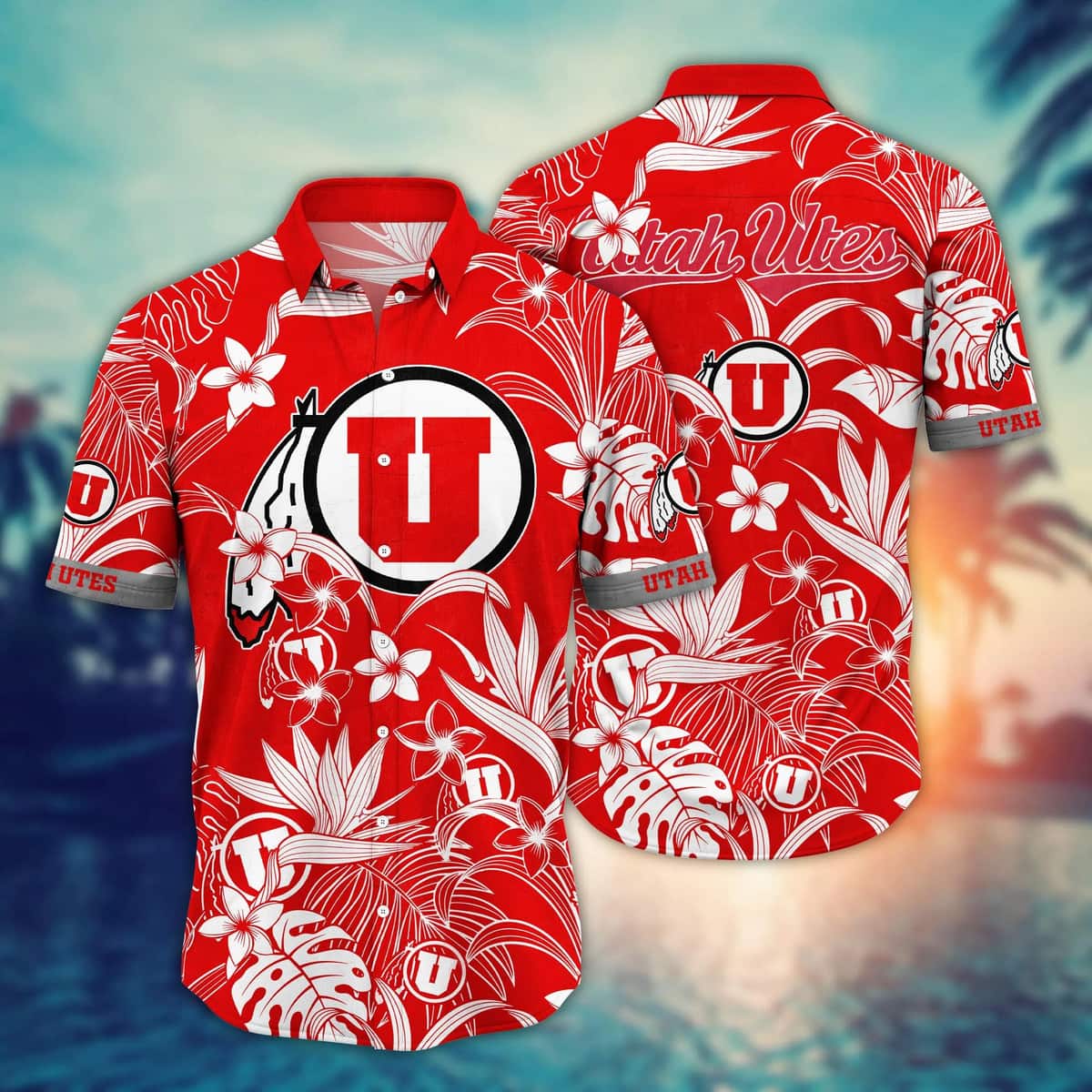 Utah Utes NCAA Hawaiian Shirt Gift For Beach Lovers Utah Utes NCAA Hawaiian Shirt Gift For Beach Lovers