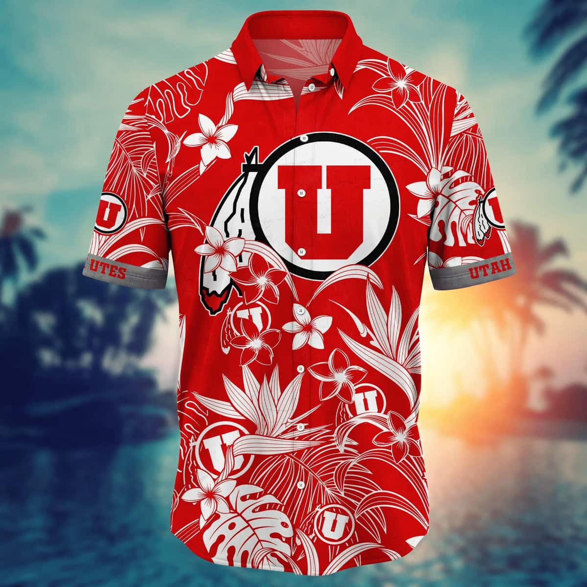 Utah Utes NCAA Hawaiian Shirt Gift For Beach Lovers Utah Utes NCAA Hawaiian Shirt Gift For Beach Lovers