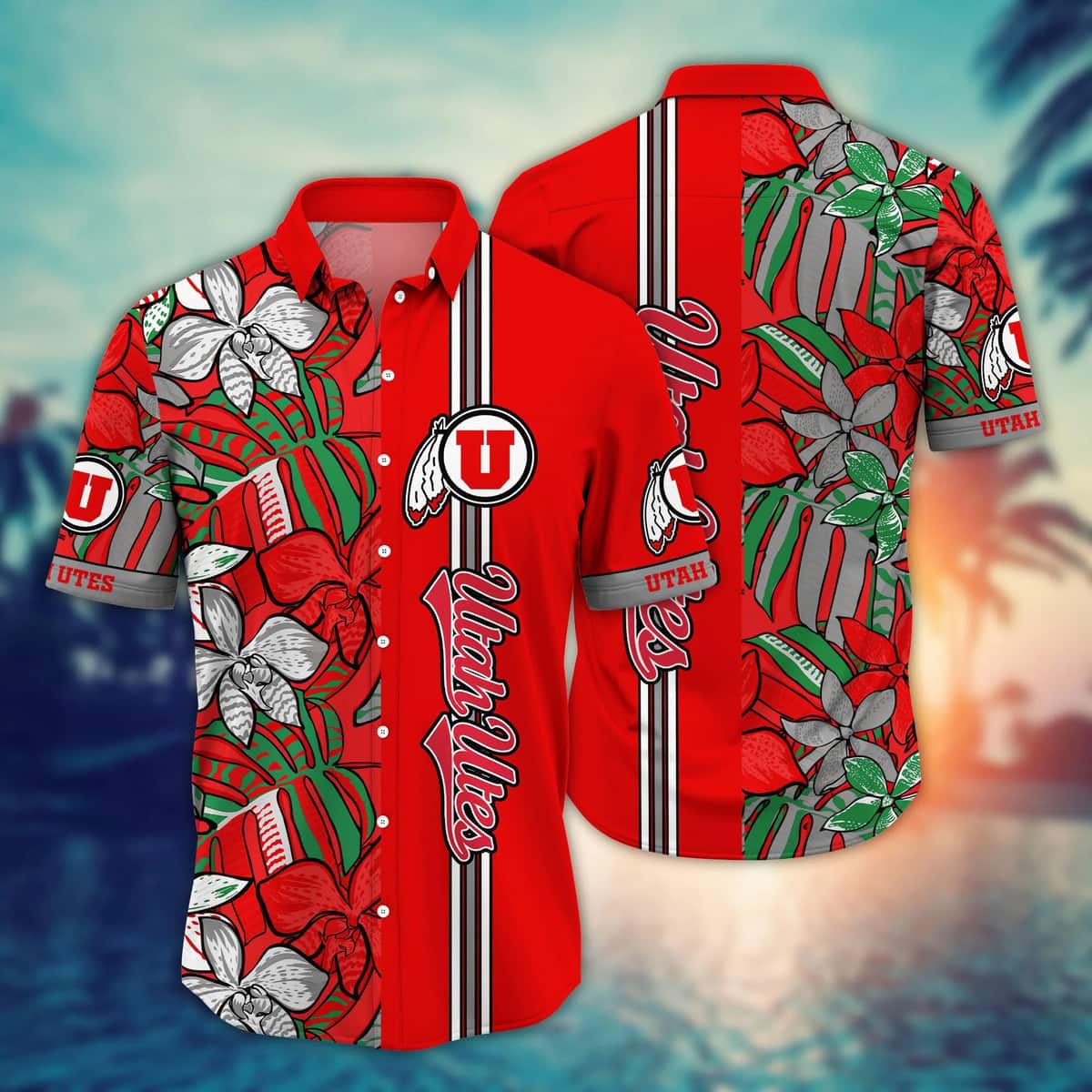 Utah Utes NCAA Hawaiian Shirt Beach Gift For Friend Utah Utes NCAA Hawaiian Shirt Beach Gift For Friend