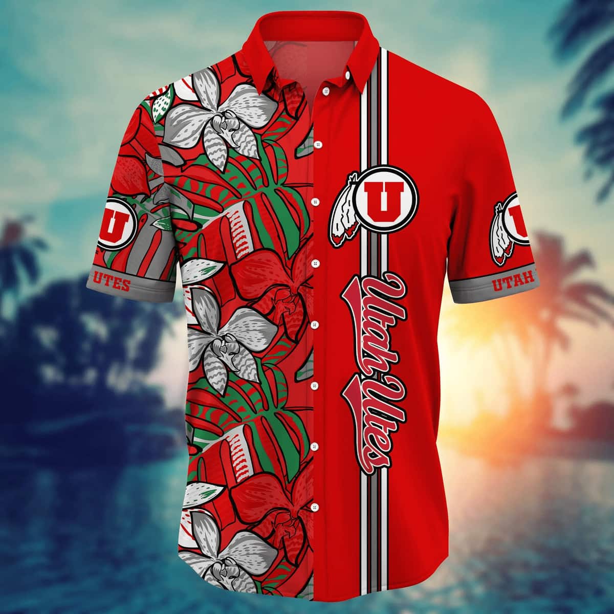 Utah Utes NCAA Hawaiian Shirt Beach Gift For Friend Utah Utes NCAA Hawaiian Shirt Beach Gift For Friend