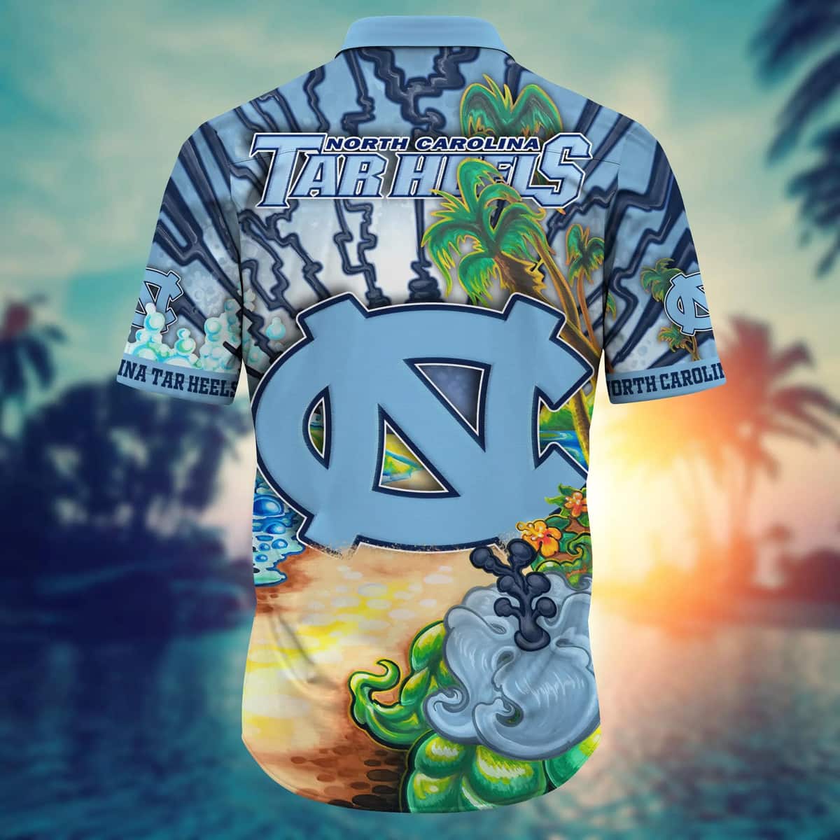 North Carolina Tar Heels NCAA Hawaiian Shirt Beach Gift For Him North Carolina Tar Heels NCAA Hawaiian Shirt Beach Gift For Him