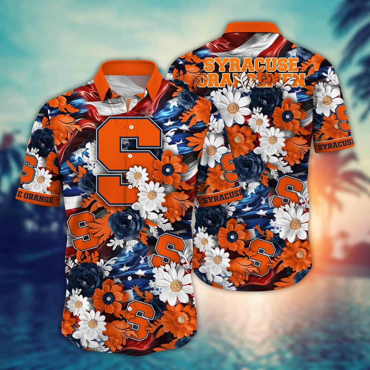 Aloha NCAA Syracuse Orange Hawaiian Shirt Independence Day Gift For Beach Lovers