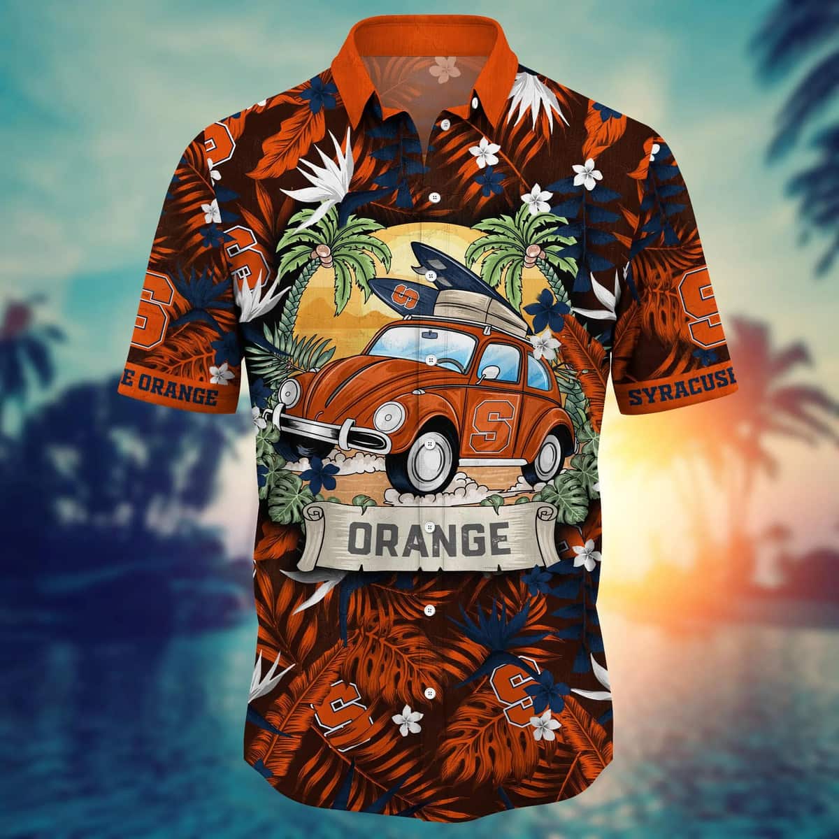 Summer Aloha NCAA Syracuse Orange Hawaiian Shirt Tropical Palm Leaves Gift For Beach Lovers Summer Aloha NCAA Syracuse Orange Hawaiian Shirt Tropical Palm Leaves Gift For Beach Lovers