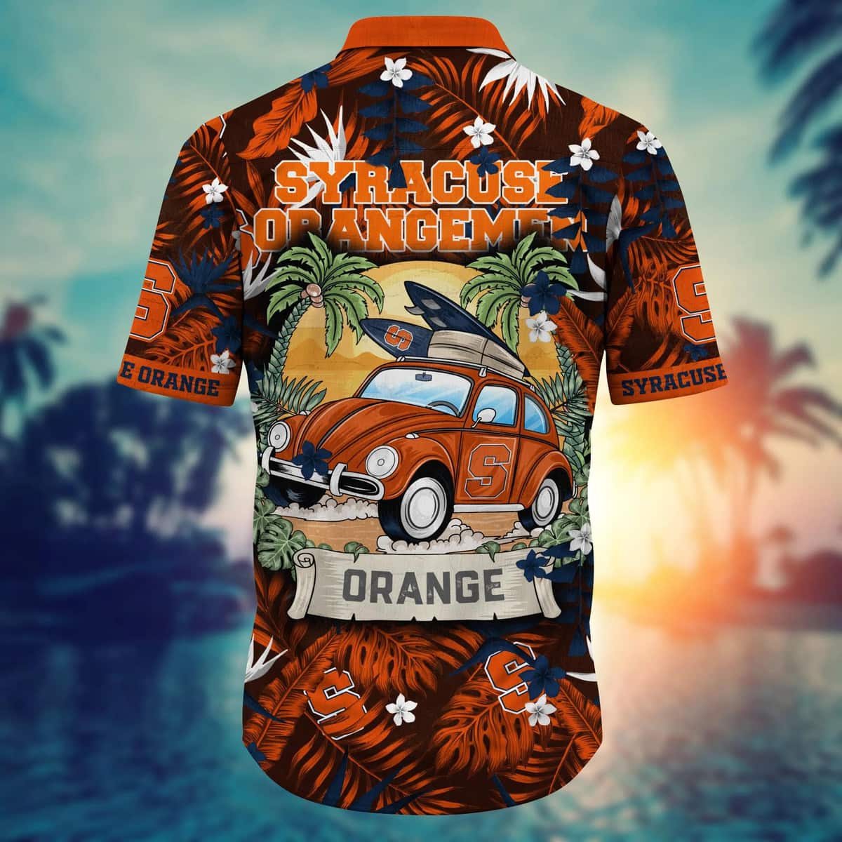 Summer Aloha NCAA Syracuse Orange Hawaiian Shirt Tropical Palm Leaves Gift For Beach Lovers Summer Aloha NCAA Syracuse Orange Hawaiian Shirt Tropical Palm Leaves Gift For Beach Lovers