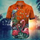 Summer Aloha NCAA Syracuse Orange Hawaiian Shirt Pink Flamingo And Palm Leaves Summer Aloha NCAA Syracuse Orange Hawaiian Shirt Pink Flamingo And Palm Leaves