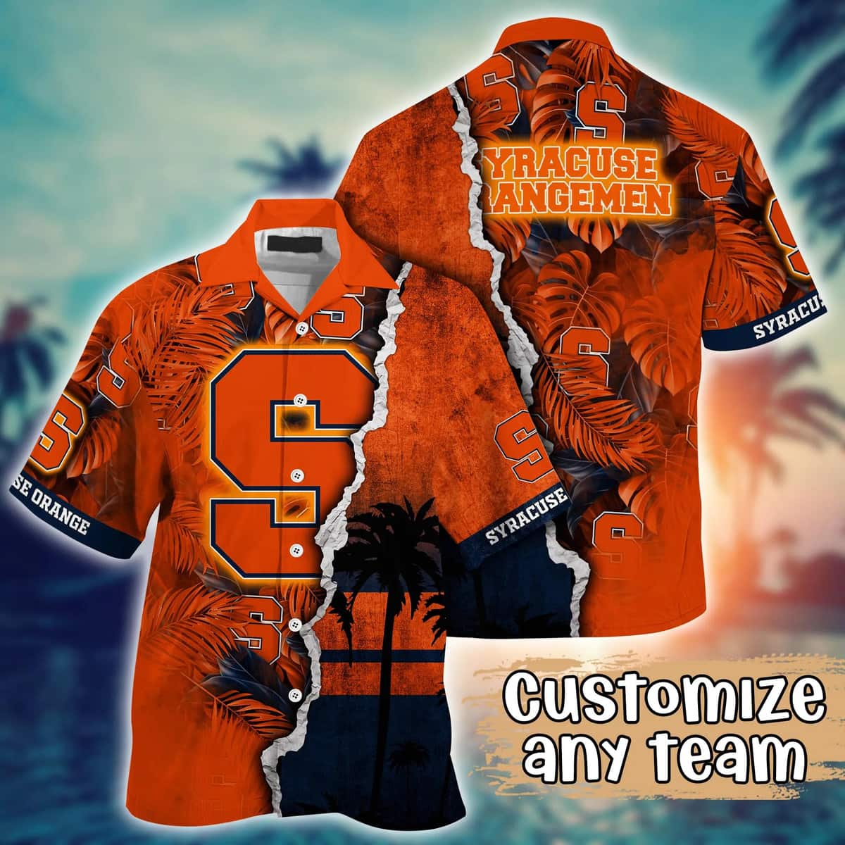 Vintage Aloha NCAA Syracuse Orange Hawaiian Shirt Summer Name Beach Gift For Friend