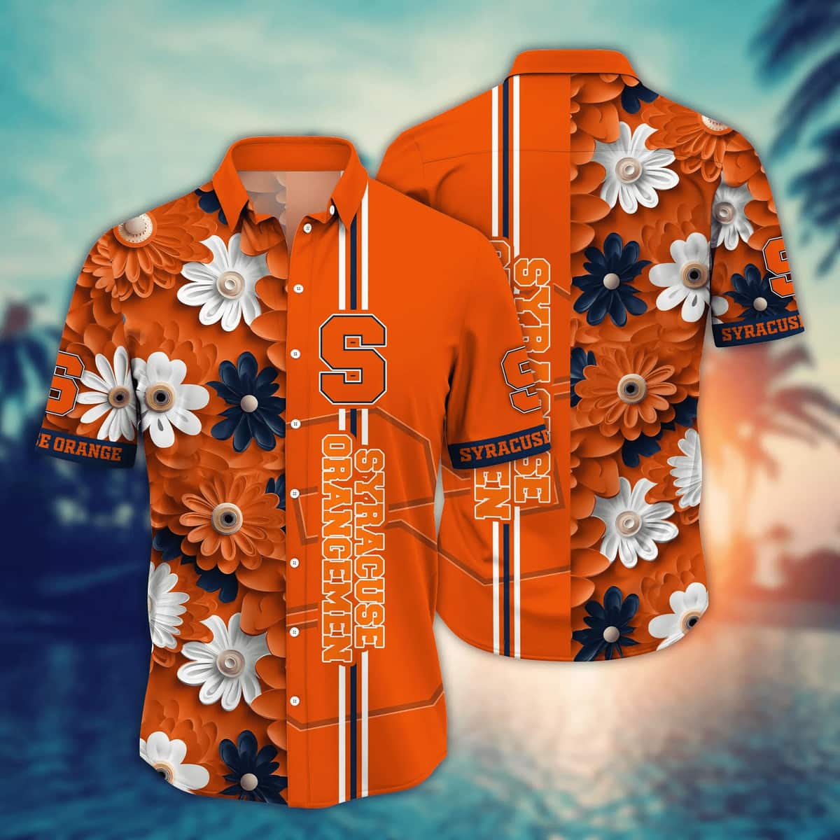 Floral Aloha NCAA Syracuse Orange Hawaiian Shirt Summer Beach Gift