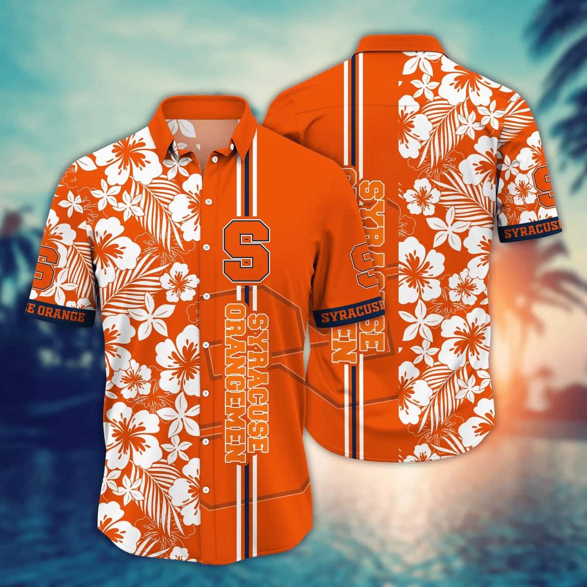 Floral Aloha NCAA Syracuse Orange Hawaiian Shirt Beach Lovers Gift