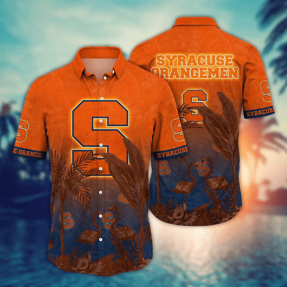 Vintage Aloha NCAA Syracuse Orange Hawaiian Shirt Beach Gift For Him