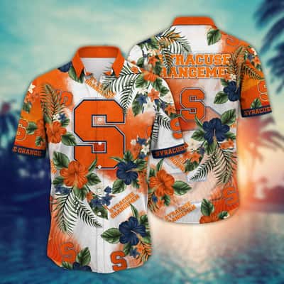 Floral Aloha NCAA Syracuse Orange Hawaiian Shirt Hibiscus Flowers Pattern Floral Aloha NCAA Syracuse Orange Hawaiian Shirt Hibiscus Flowers Pattern