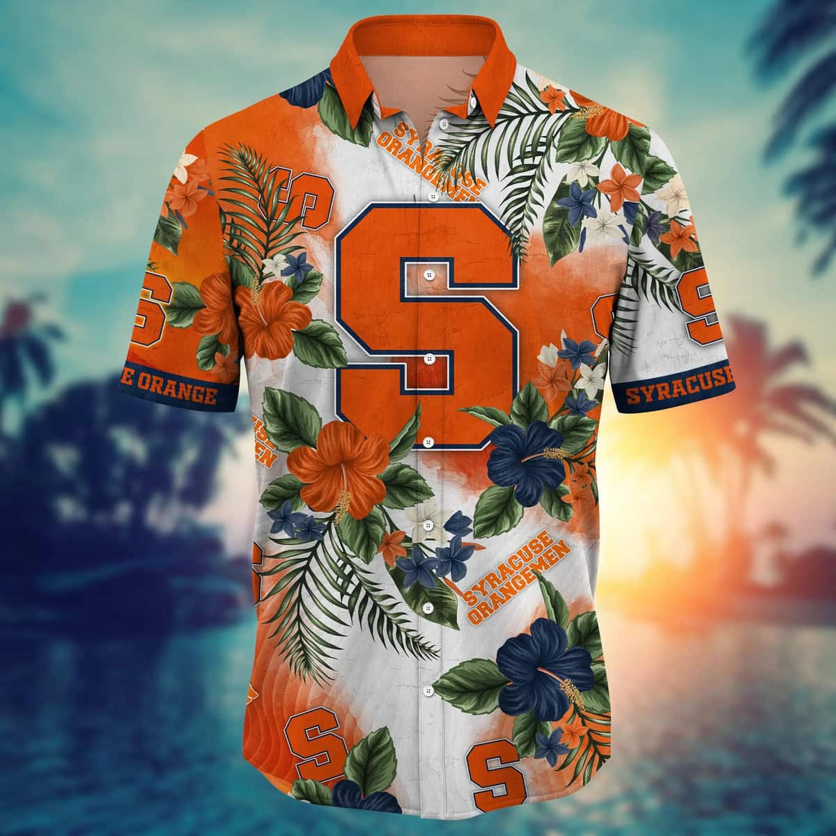 Floral Aloha NCAA Syracuse Orange Hawaiian Shirt Hibiscus Flowers Pattern Floral Aloha NCAA Syracuse Orange Hawaiian Shirt Hibiscus Flowers Pattern