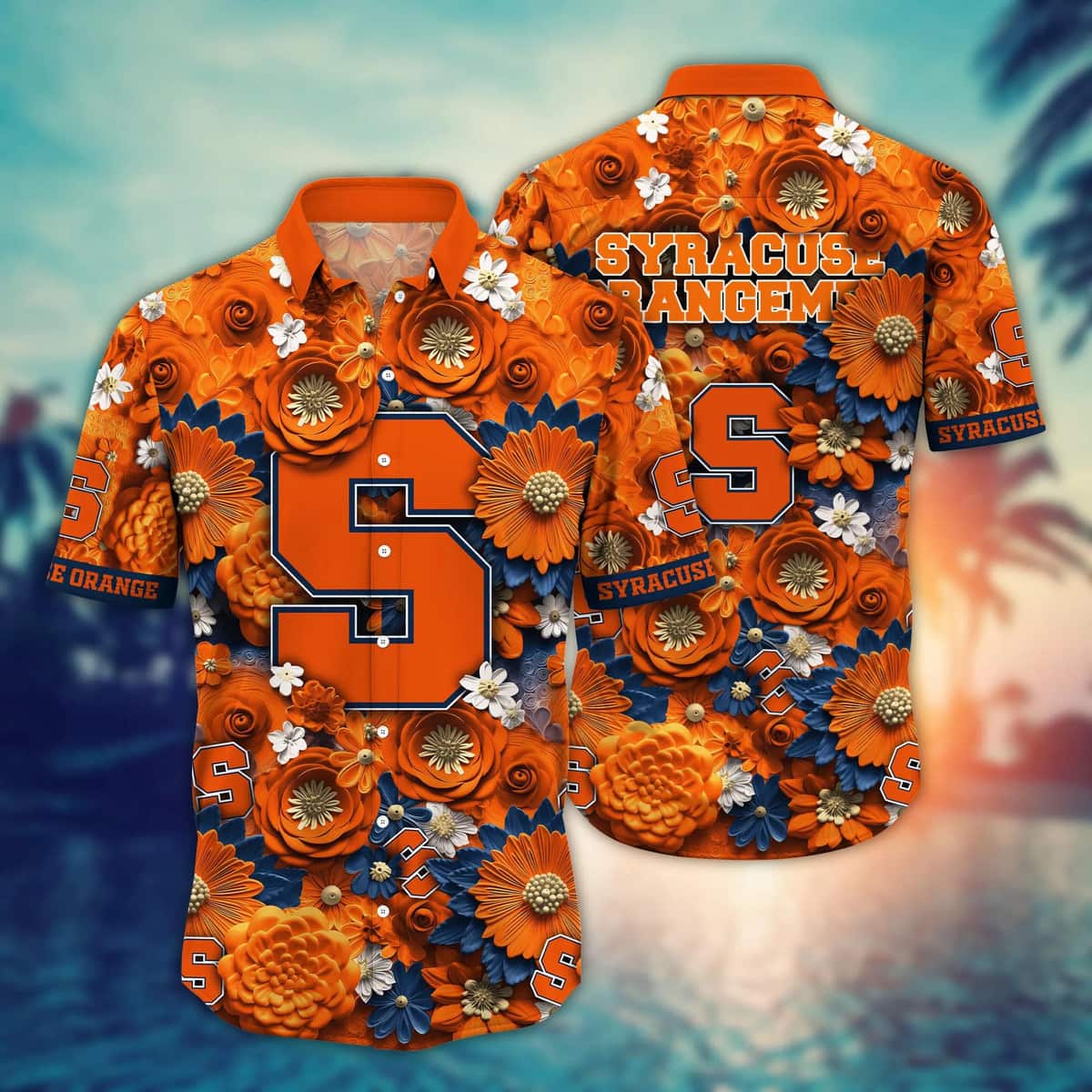 Floral Aloha NCAA Syracuse Orange Hawaiian Shirt Best Beach Gift