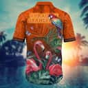 NCAA Syracuse Orange Hawaiian Shirt Pink Flamingo And Palm Leaves NCAA Syracuse Orange Hawaiian Shirt Pink Flamingo And Palm Leaves