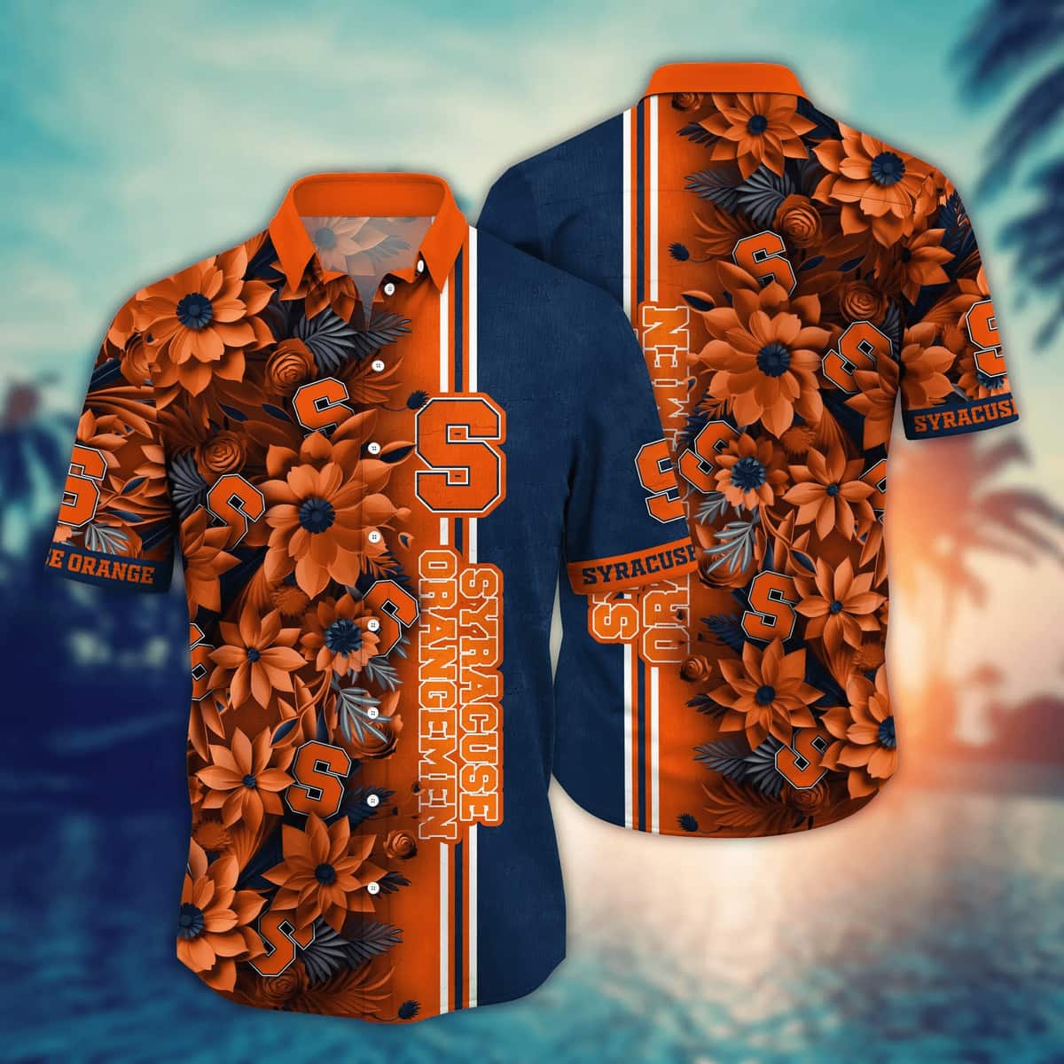 Floral Aloha NCAA Syracuse Orange Hawaiian Shirt Gift For Beach Trip Floral Aloha NCAA Syracuse Orange Hawaiian Shirt Gift For Beach Trip