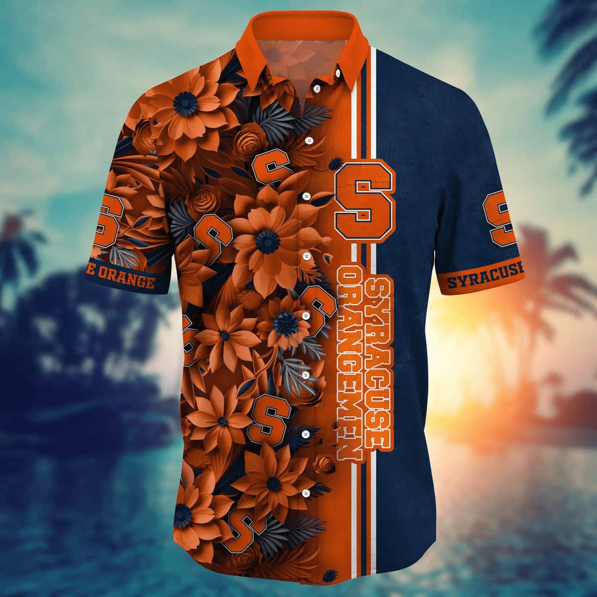 Floral Aloha NCAA Syracuse Orange Hawaiian Shirt Gift For Beach Trip Floral Aloha NCAA Syracuse Orange Hawaiian Shirt Gift For Beach Trip