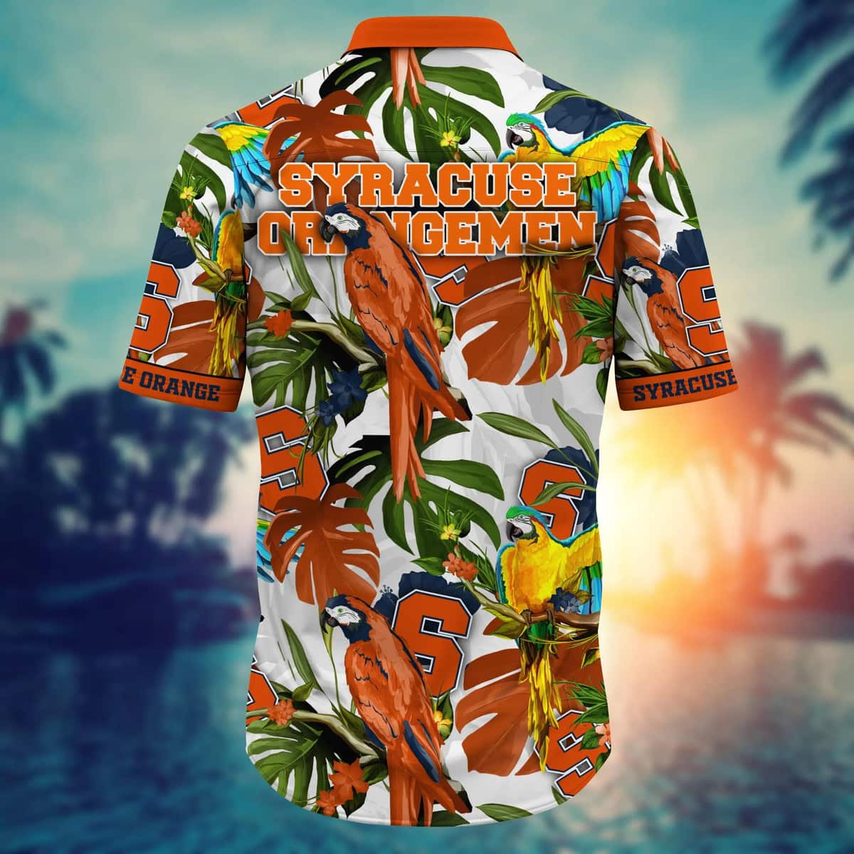 Summer Aloha NCAA Syracuse Orange Hawaiian Shirt Birds And Palm Leaves Summer Aloha NCAA Syracuse Orange Hawaiian Shirt Birds And Palm Leaves