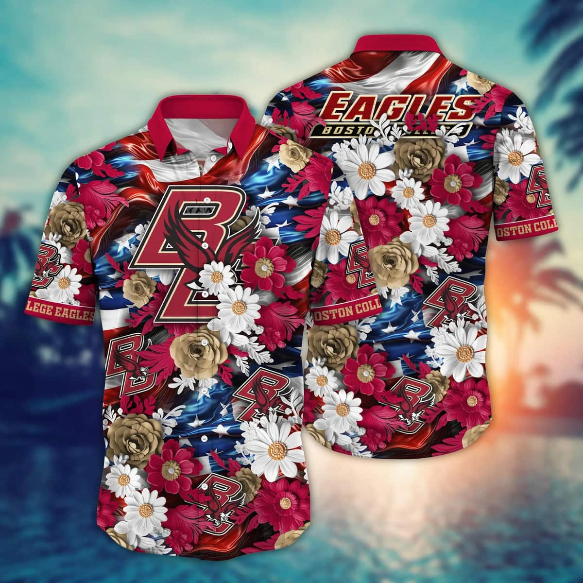 Floral Aloha NCAA Boston College Eagles Hawaiian Shirt Independence Day