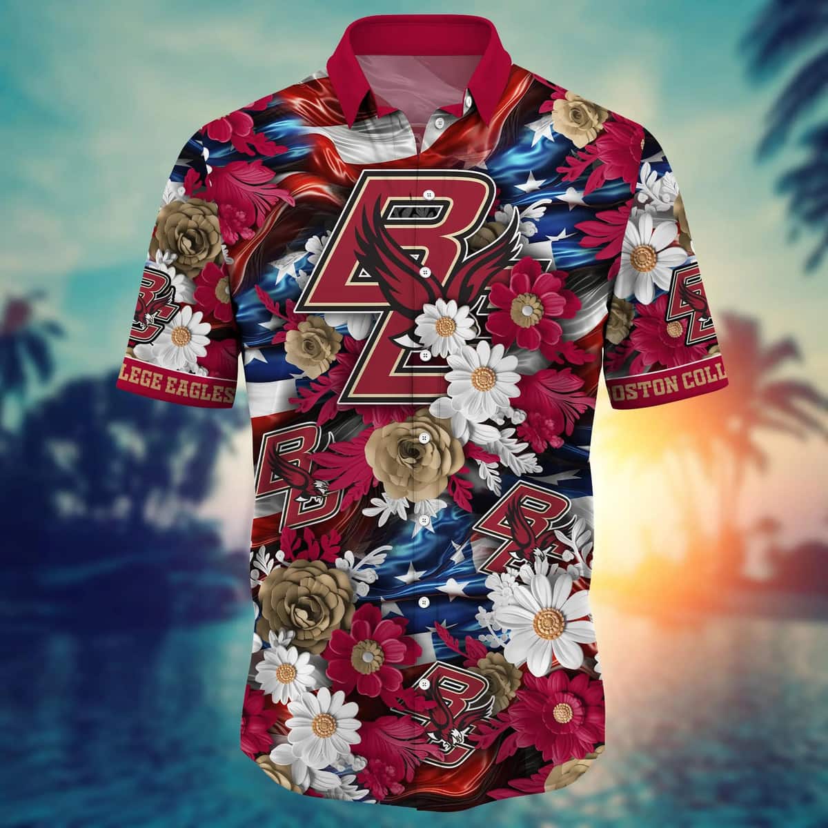 Floral Aloha NCAA Boston College Eagles Hawaiian Shirt Independence Day Floral Aloha NCAA Boston College Eagles Hawaiian Shirt Independence Day