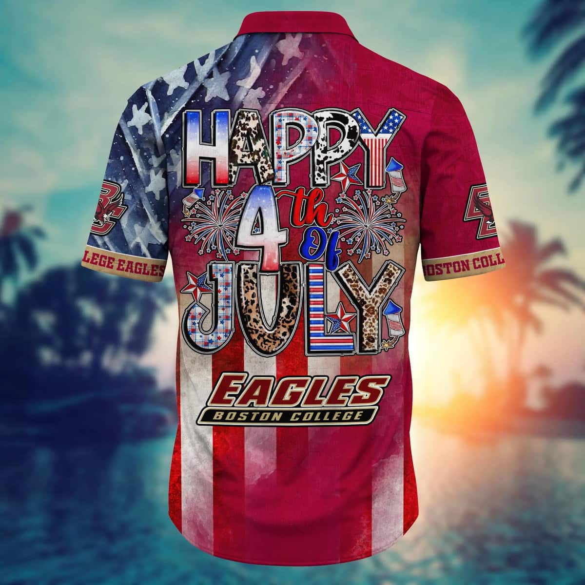NCAA Boston College Eagles Hawaiian Shirt Happy 4th Of July Independence Day NCAA Boston College Eagles Hawaiian Shirt Happy 4th Of July Independence Day