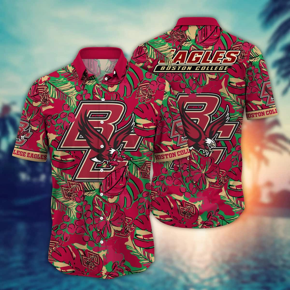 NCAA Boston College Eagles Hawaiian Shirt Beach Gift For Friend NCAA Boston College Eagles Hawaiian Shirt Beach Gift For Friend