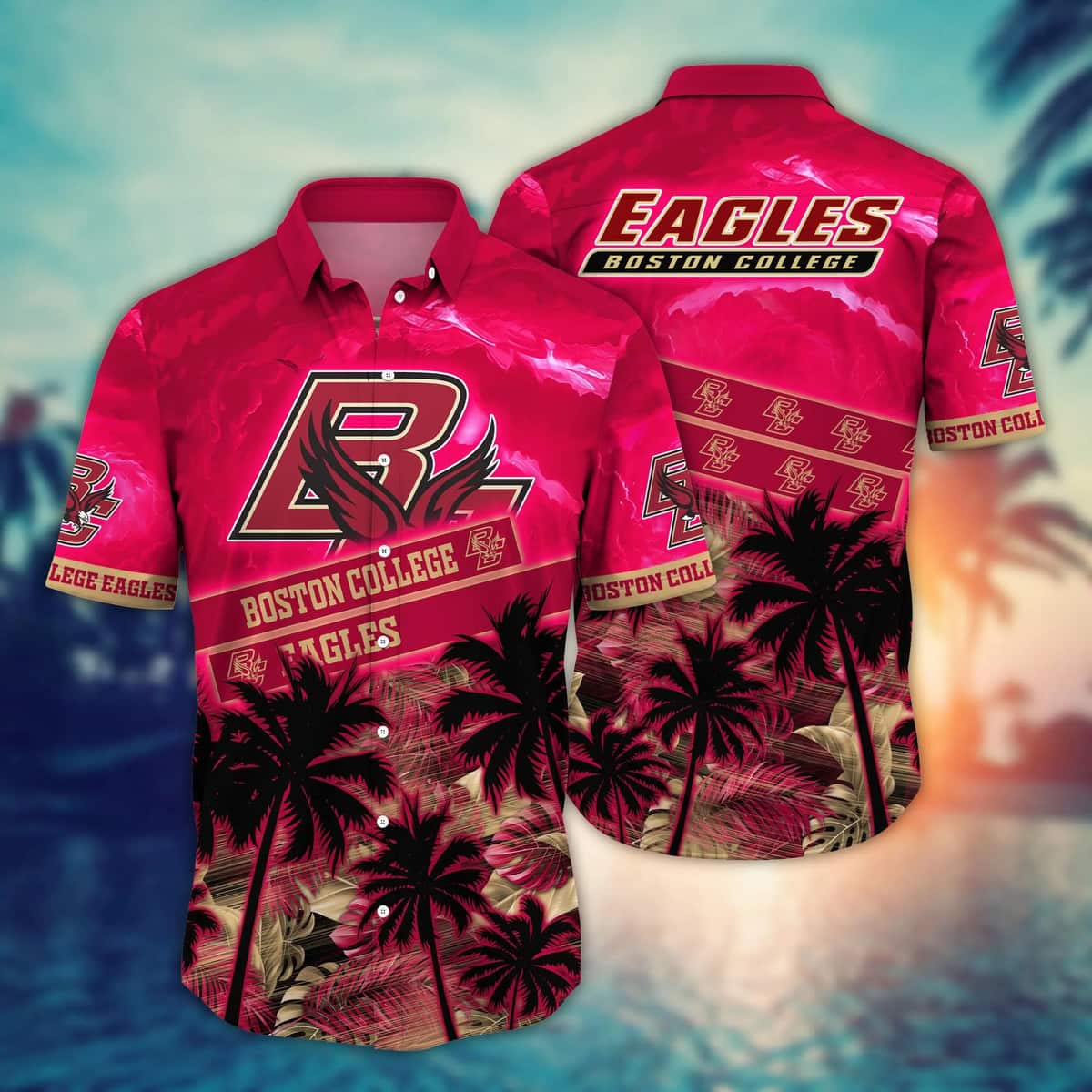 Vintage Aloha NCAA Boston College Eagles Hawaiian Shirt Summer Beach Gift Vintage Aloha NCAA Boston College Eagles Hawaiian Shirt Summer Beach Gift
