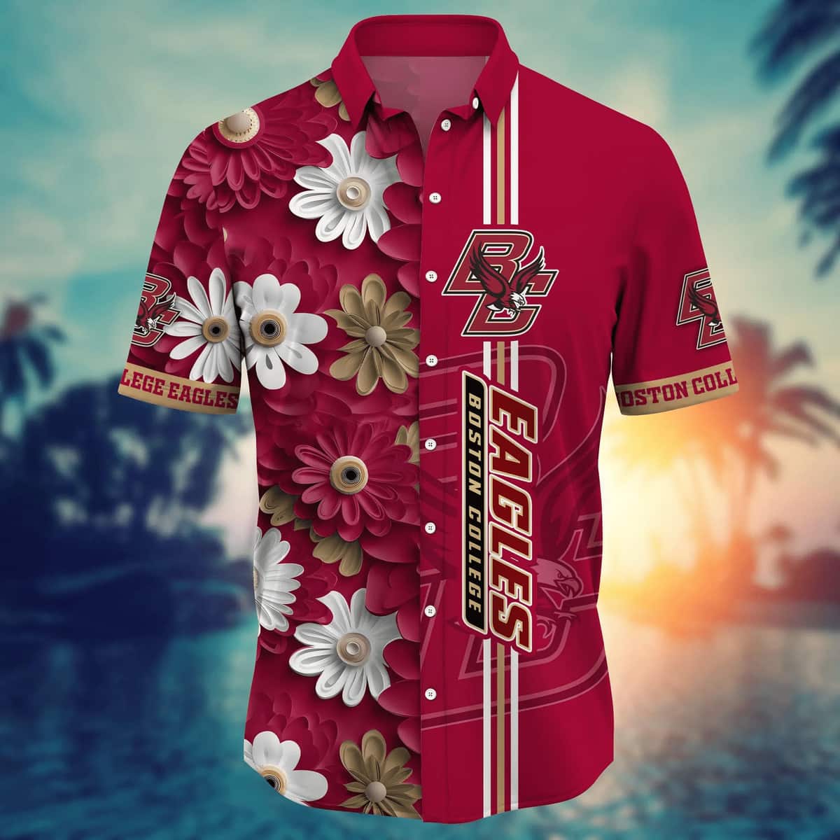 NCAA Boston College Eagles Hawaiian Shirt Summer Beach Gift NCAA Boston College Eagles Hawaiian Shirt Summer Beach Gift