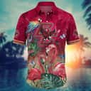NCAA Boston College Eagles Hawaiian Shirt Pink Flamingo And Palm Leaves