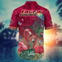NCAA Boston College Eagles Hawaiian Shirt Pink Flamingo And Palm Leaves NCAA Boston College Eagles Hawaiian Shirt Pink Flamingo And Palm Leaves