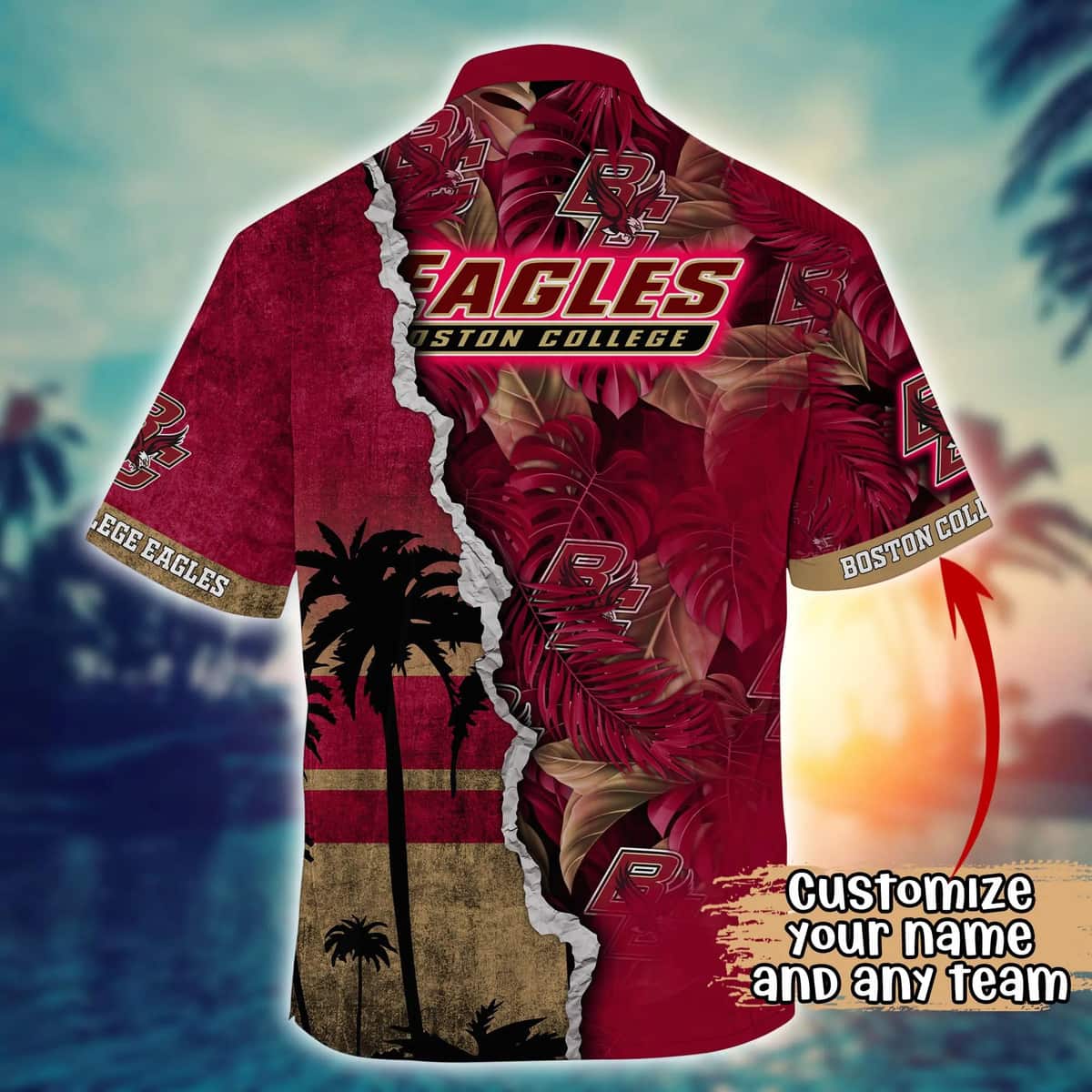 Vintage Aloha NCAA Boston College Eagles Hawaiian Shirt Custom Name Beach Gift For Him Vintage Aloha NCAA Boston College Eagles Hawaiian Shirt Custom Name Beach Gift For Him