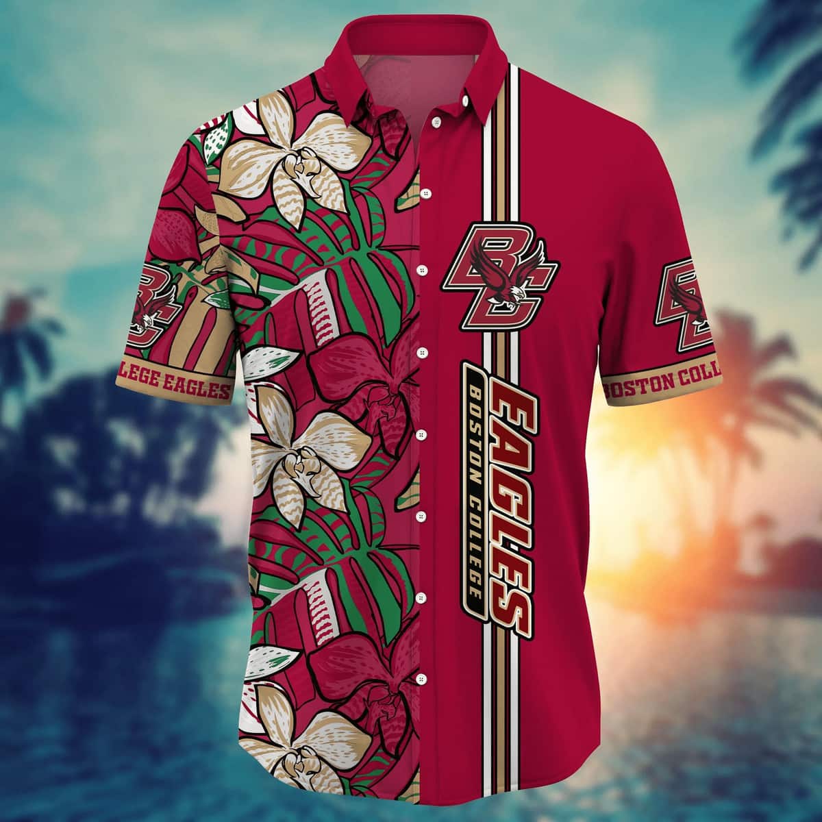 Red Aloha NCAA Boston College Eagles Hawaiian Shirt Best Beach Gift Red Aloha NCAA Boston College Eagles Hawaiian Shirt Best Beach Gift