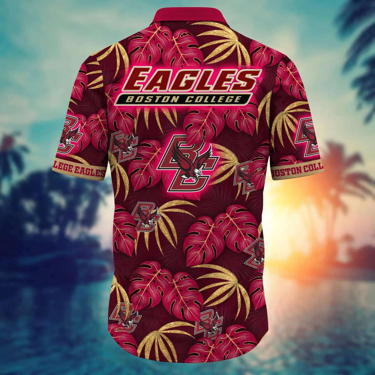 NCAA Boston College Eagles Hawaiian Shirt Palm Leaves Pattern Beach Lovers Gift NCAA Boston College Eagles Hawaiian Shirt Palm Leaves Pattern Beach Lovers Gift