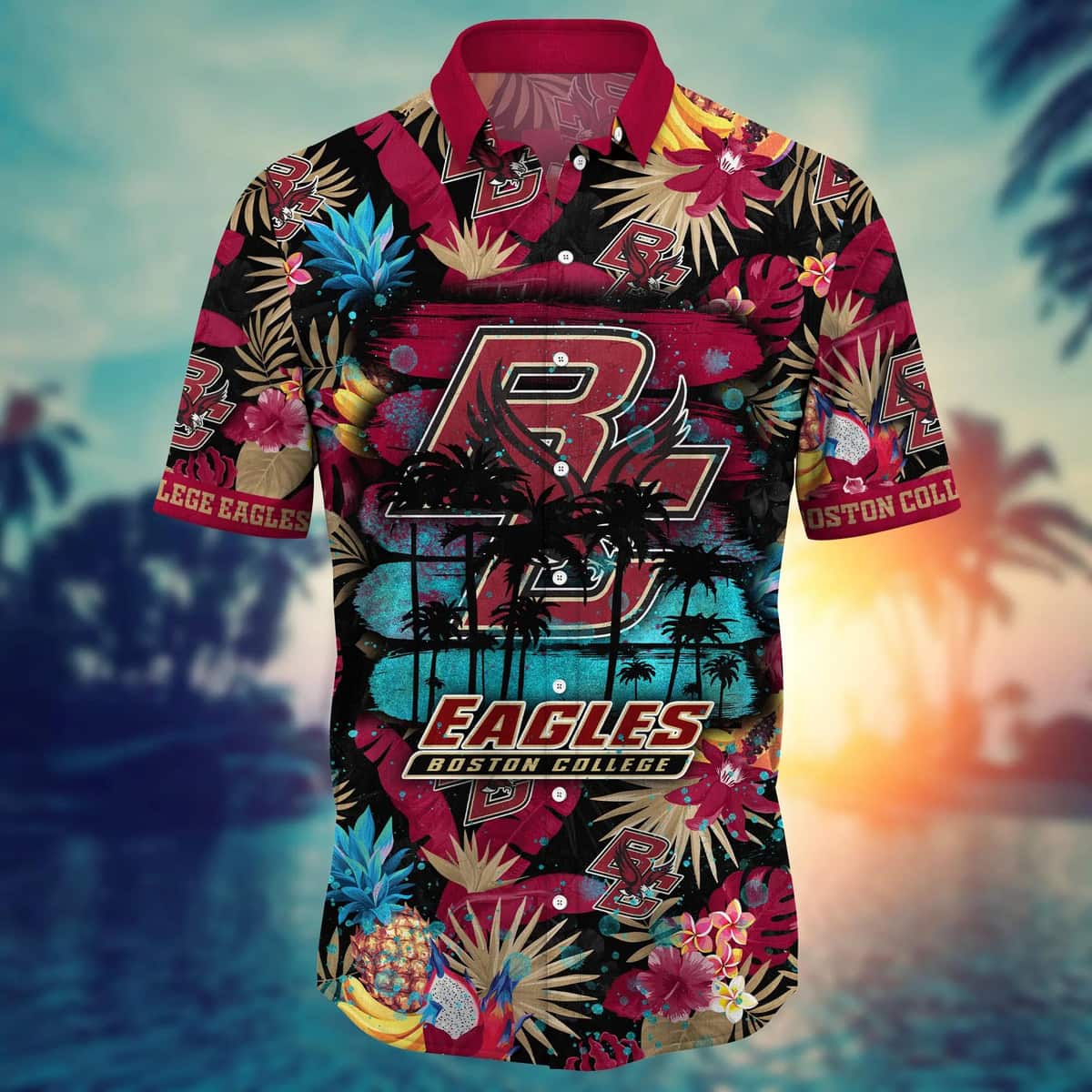 Summer Aloha NCAA Boston College Eagles Hawaiian Shirt Tropical Fruit Pattern Summer Aloha NCAA Boston College Eagles Hawaiian Shirt Tropical Fruit Pattern