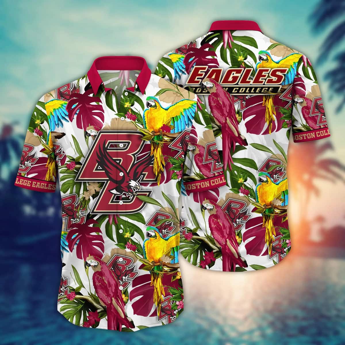 Tropical Aloha NCAA Boston College Eagles Hawaiian Shirt Birds And Palm Leaves Tropical Aloha NCAA Boston College Eagles Hawaiian Shirt Birds And Palm Leaves