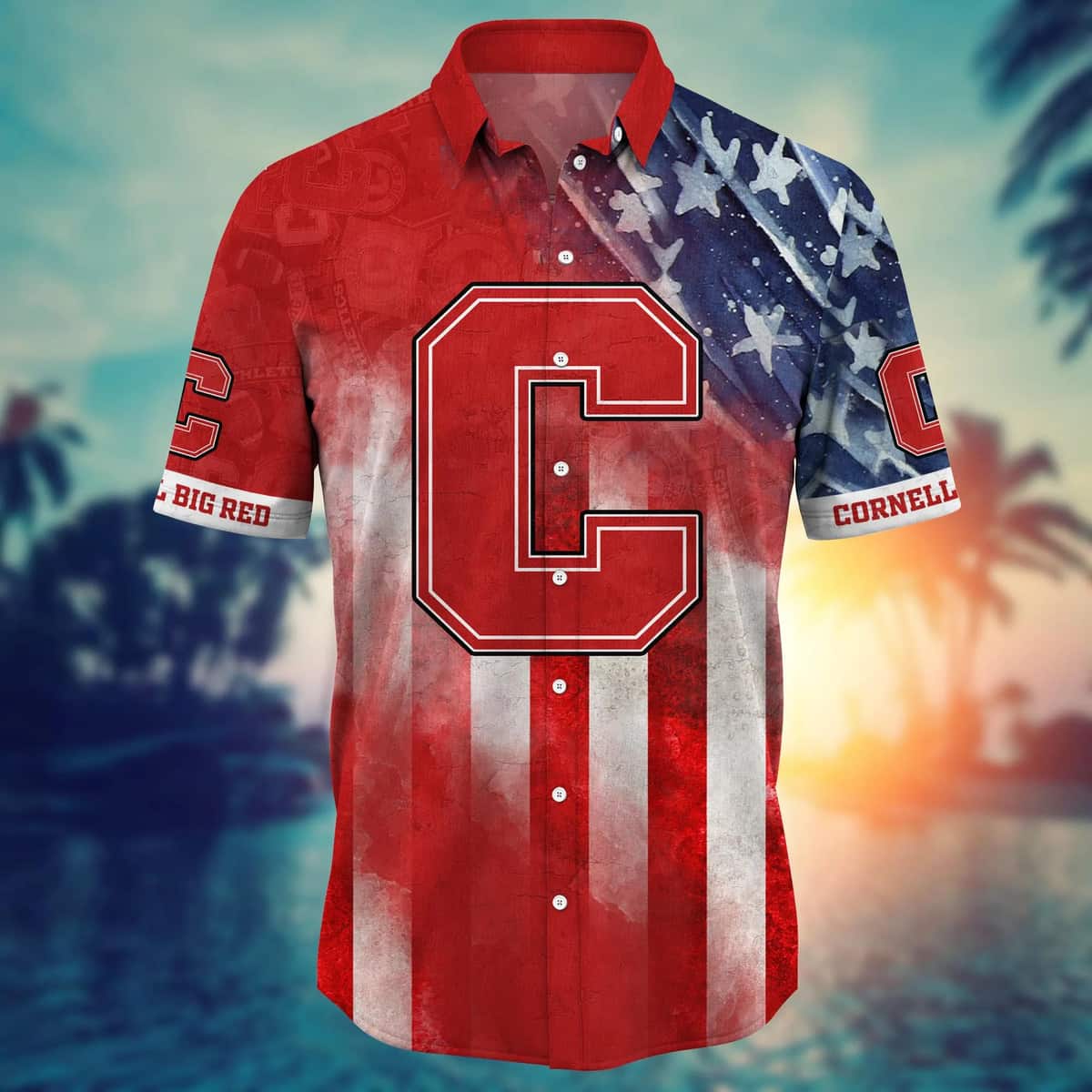 NCAA Cornell Big Red Hawaiian Shirt Independence Day Happy 4th Of July NCAA Cornell Big Red Hawaiian Shirt Independence Day Happy 4th Of July