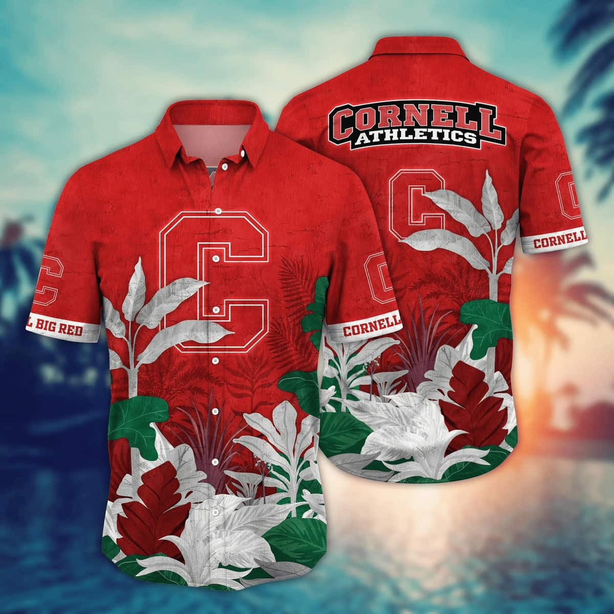 Tropical Aloha NCAA Cornell Big Red Hawaiian Shirt Beach Lovers Gift