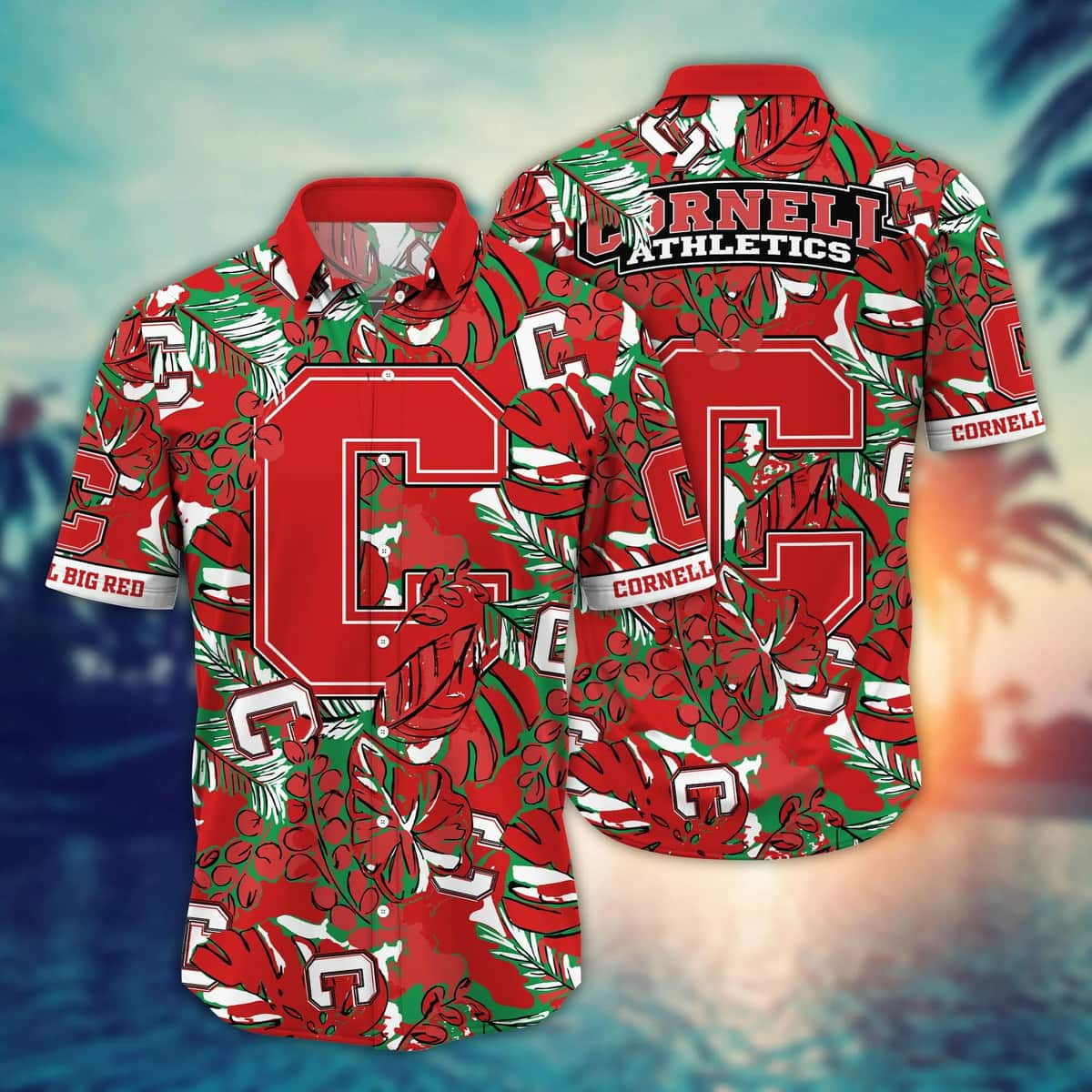 NCAA Cornell Big Red Hawaiian Shirt Beach Gift For Friend