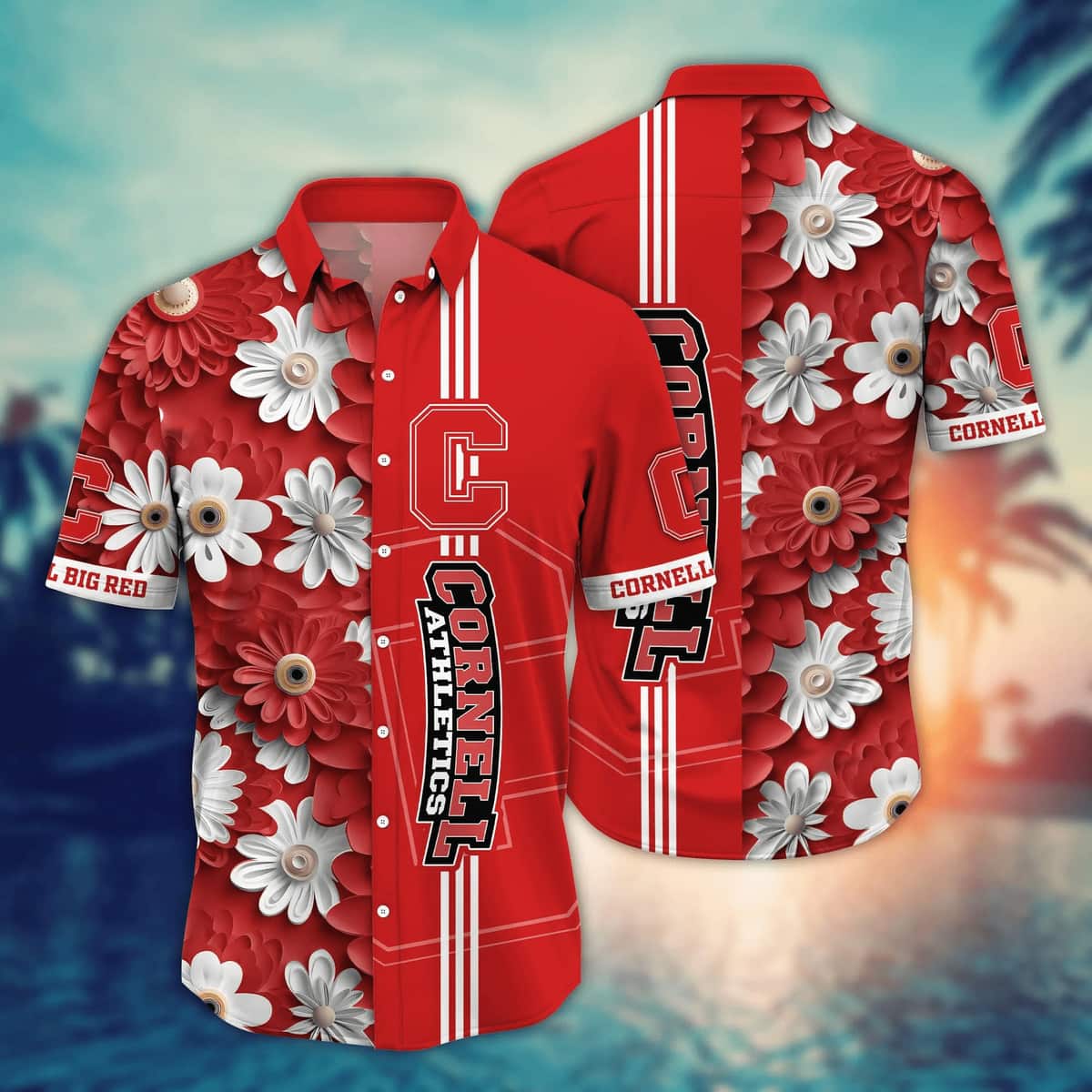 Floral Aloha NCAA Cornell Big Red Hawaiian Shirt For Summer Lovers Floral Aloha NCAA Cornell Big Red Hawaiian Shirt For Summer Lovers
