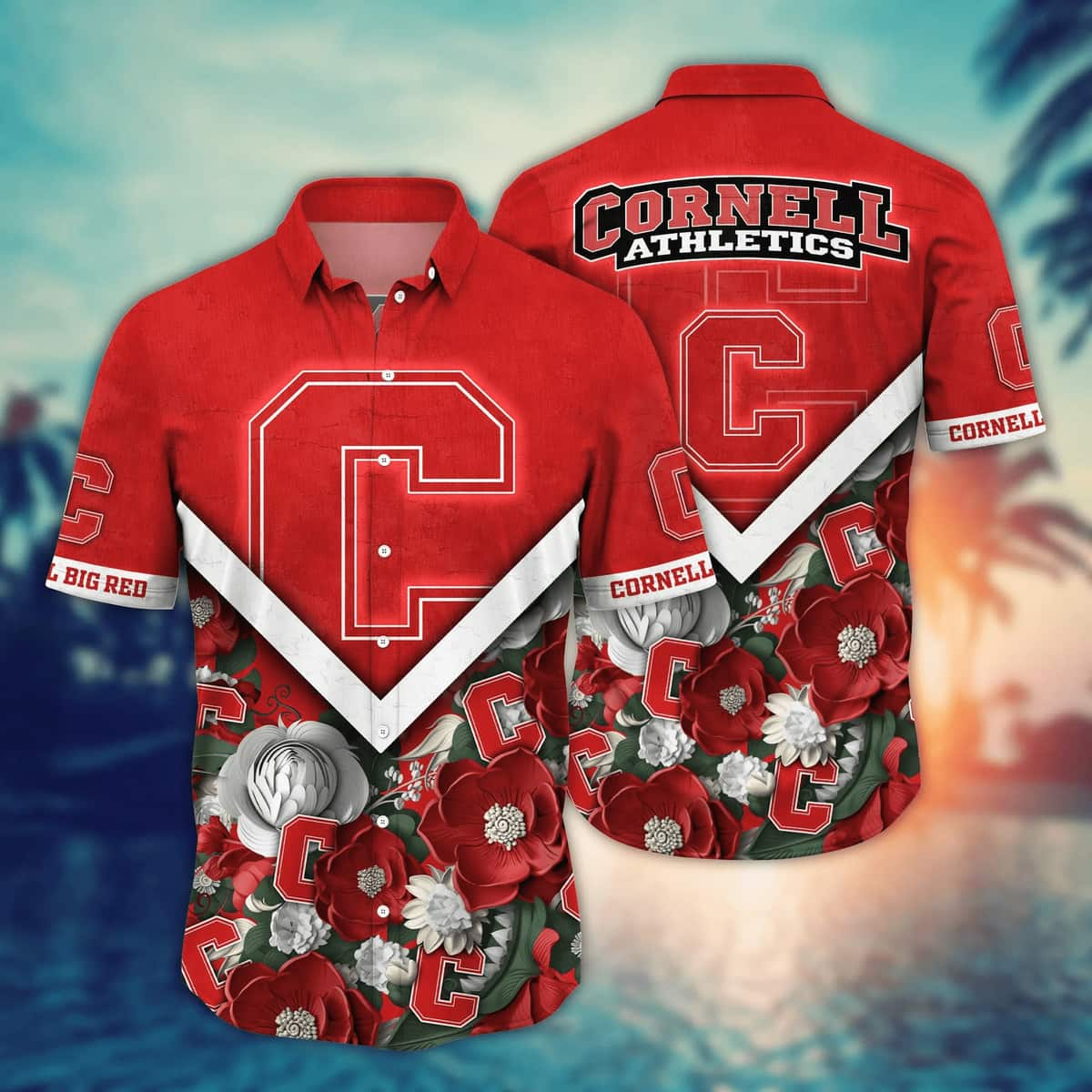 NCAA Cornell Big Red Hawaiian Shirt Summer Vacation Gift