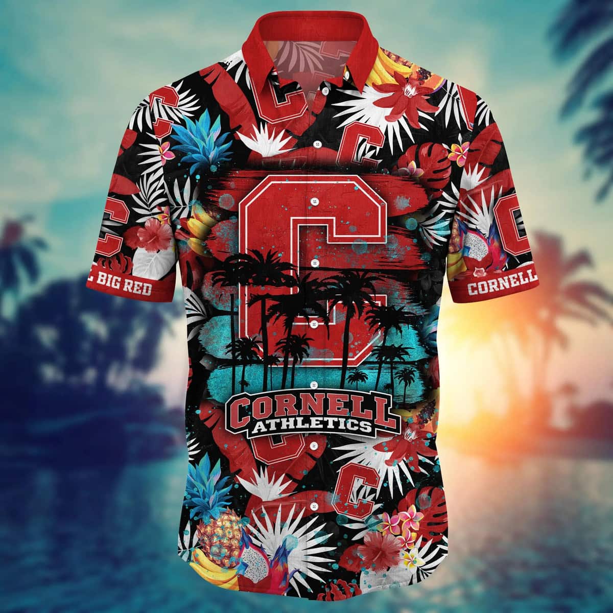 Summer Aloha NCAA Cornell Big Red Hawaiian Shirt Tropical Fruit Pattern Beach Lovers Gift Summer Aloha NCAA Cornell Big Red Hawaiian Shirt Tropical Fruit Pattern Beach Lovers Gift