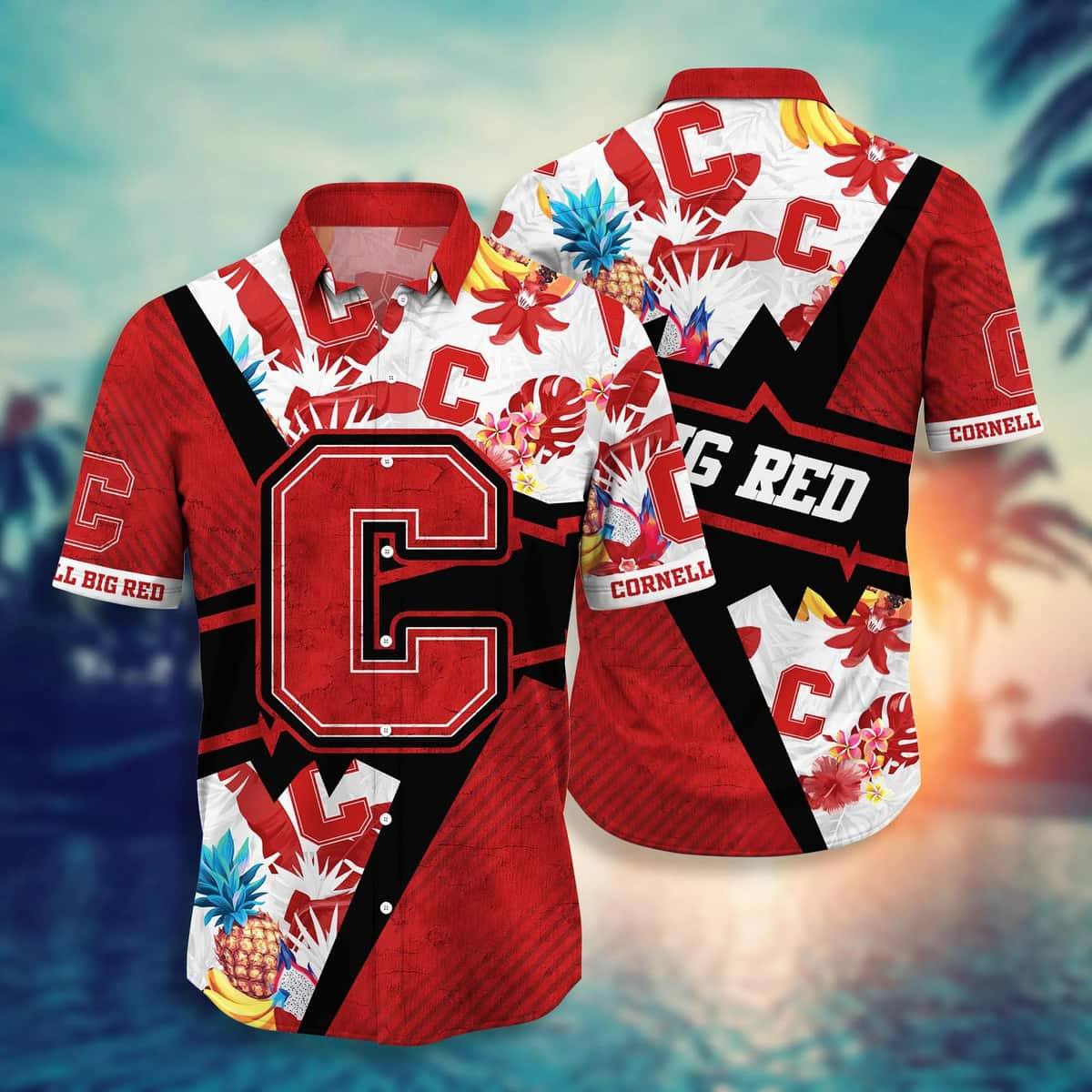 NCAA Cornell Big Red Hawaiian Shirt Practical Beach Gift For Him