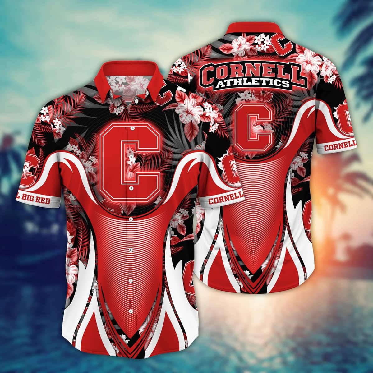 Tropical Aloha NCAA Cornell Big Red Hawaiian Shirt Practical Beach Gift Tropical Aloha NCAA Cornell Big Red Hawaiian Shirt Practical Beach Gift