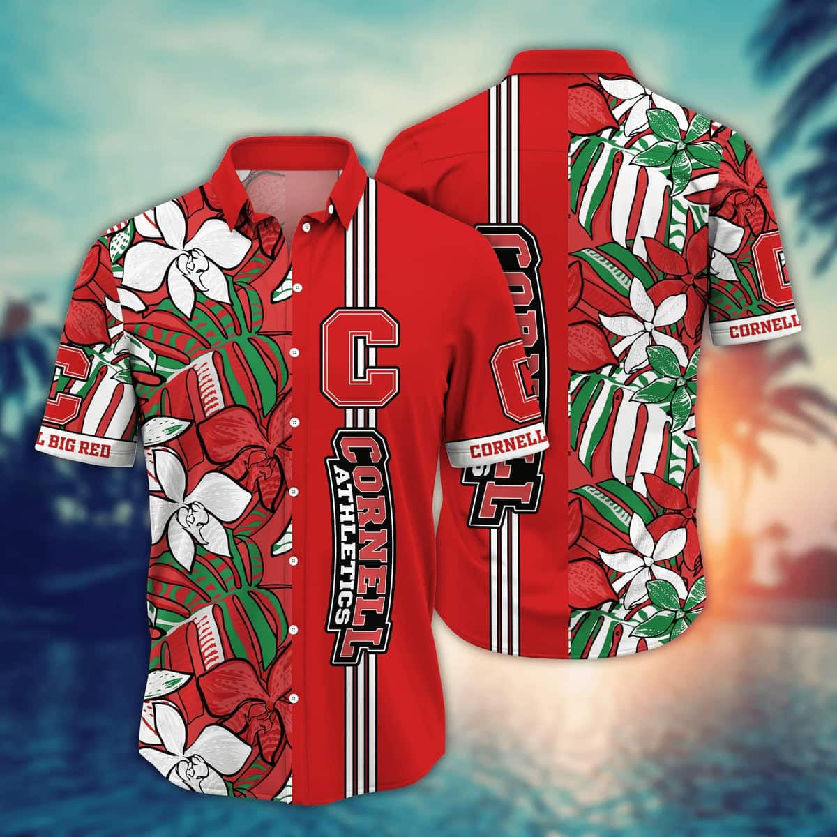 Red Aloha NCAA Cornell Big Red Hawaiian Shirt Beach Gift For Friend Red Aloha NCAA Cornell Big Red Hawaiian Shirt Beach Gift For Friend