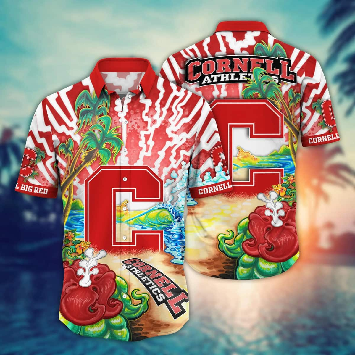 Summer Aloha NCAA Cornell Big Red Hawaiian Shirt Beach Gift For Him